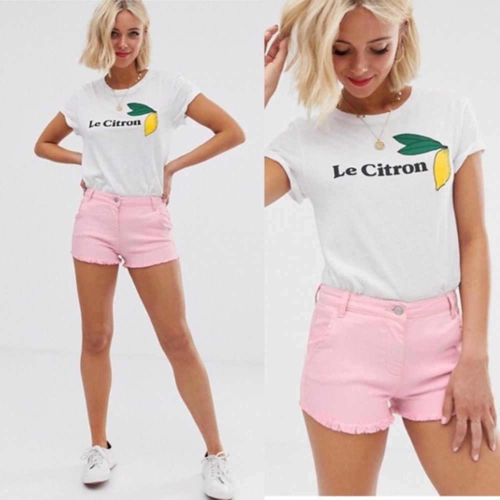Park Avenue Pink Denim Cutoff Shorts